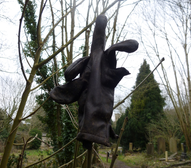 Glove in cemetery cr Judy Darley