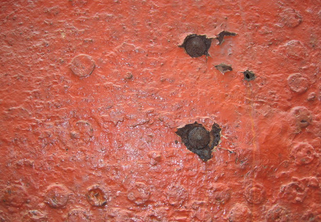 Rust red ship by Judy Darley