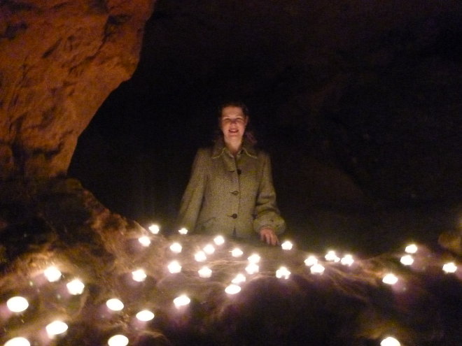 Judy Darley in Redcliffe Caves