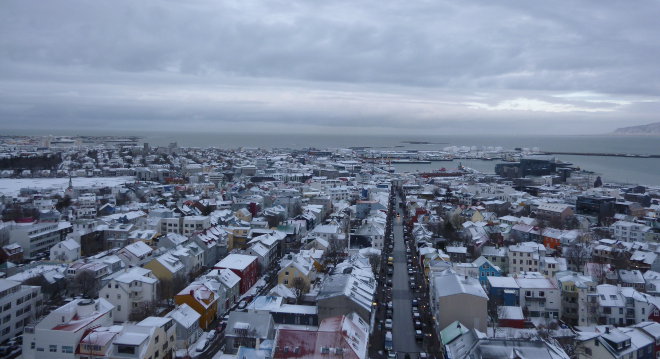 Reykjavik from Hallgrimskirkja church photo by Judy Darley
