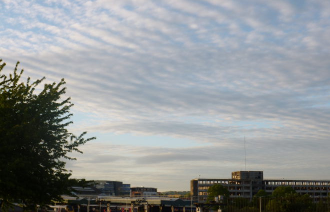 Mackerel skies over Temple Meads cr Judy Darley