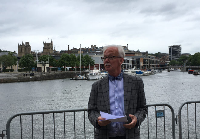 FlashWalk 2018_2 Christopher Ryan reading The Prodigal by Nastasya Parker. Pic by Judy Darley