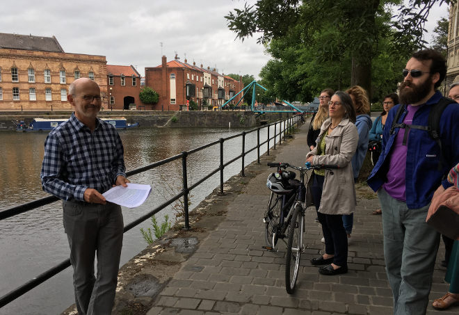 FlashWalk 2018_6 Ashley Green reading The Colours of Bristol by Margaret Histed. Pic by Judy Darley