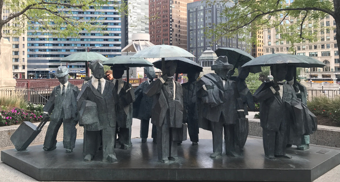 Gentlemen by Taiwanese sculptor Ju Ming. Photo by James Hainsworth