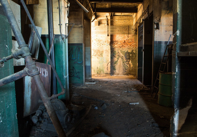 old disused factory stairwell