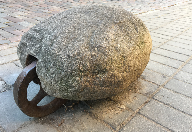 Wheeled Rock, Kaunas Lithuania. Photo by Judy Darley