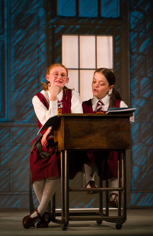 Malory Towers production photography by Steve Tanner. Rose Shalloo as Mary Lou Atkinson and Francesca Mills as Sally Hope.