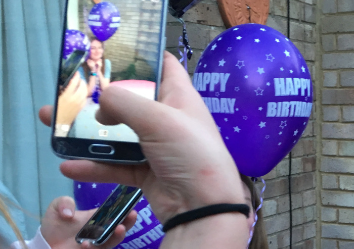 Teen birthday_phone screen by Judy Darley