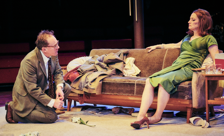 Mark Meadows and Pooky Quesnel as Geroge and Martha in Whos Afraid of Virginia Woolf at Tobacco Factory Theatres, Bristol. Photo Mark Dawson1