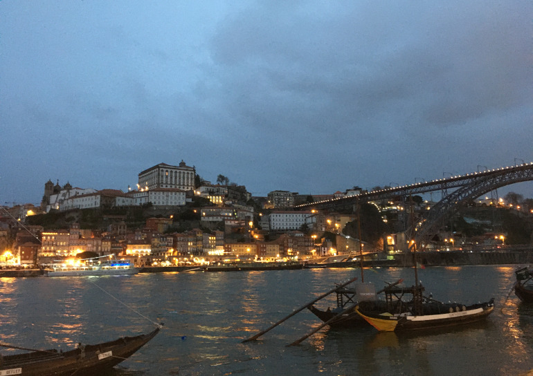 Rio Douro after nightfall by Judy Darley