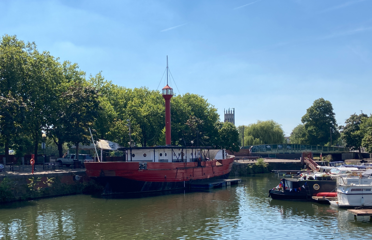 Writing on Water. Photo of Bristol's Lightship.