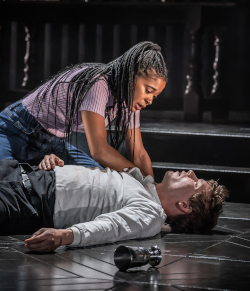 Isabel Adomakoh Young at Horatio with Billy Howle as Hamlet_Photo by Marc Brenner